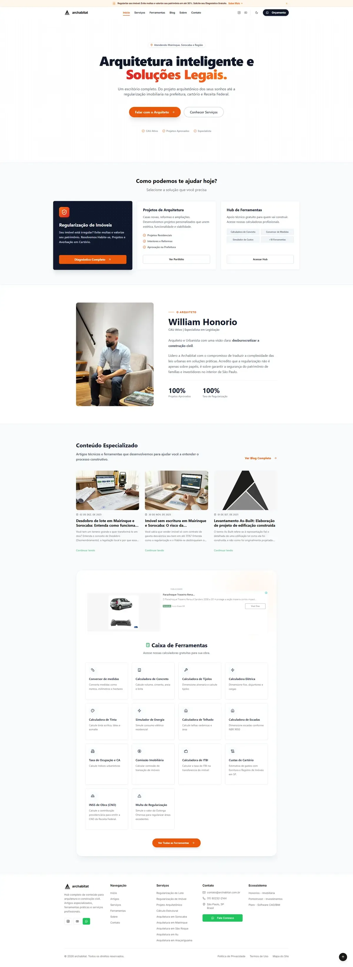 Captura de tela completa do site Archabitat